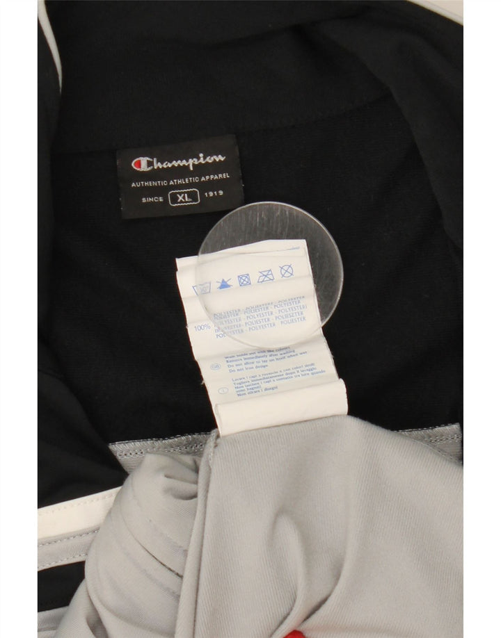 Champion Herren-Trainingsanzugoberteil, XL, graues Colourblock-Polyester