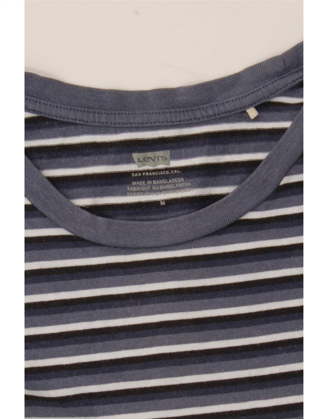 Levi's Damen T-Shirt Top UK 12 Mittel Marineblau gestreift