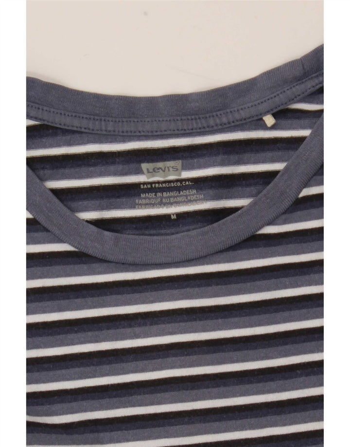 Levi's Damen T-Shirt Top UK 12 Mittel Marineblau gestreift