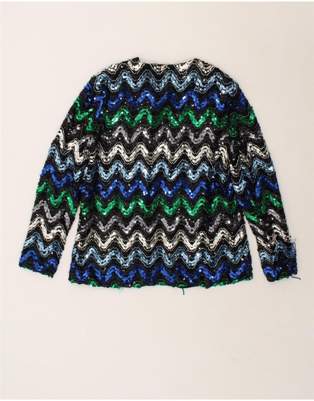 VINTAGE Womens Open Blazer Jacket UK 6 XS Multicoloured Chevron Vintage Vintage and Second-Hand Vintage from Messina Hembry 