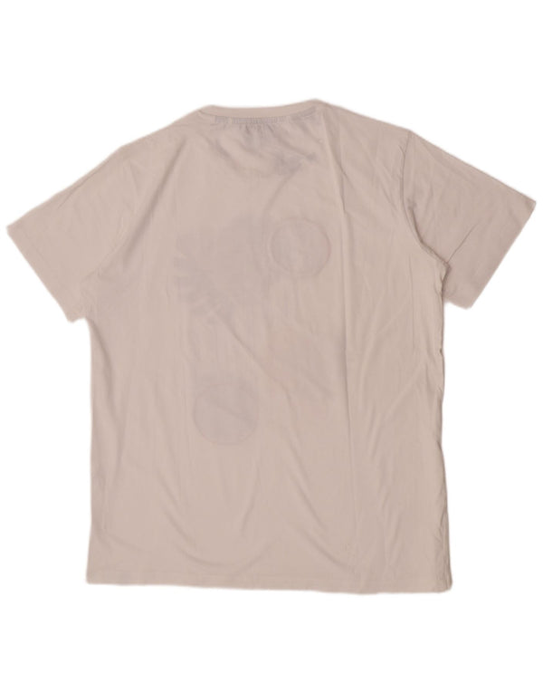 Carrera Damen Grafik-T-Shirt-Oberteil UK 18 XL Weiß geblümte Baumwolle