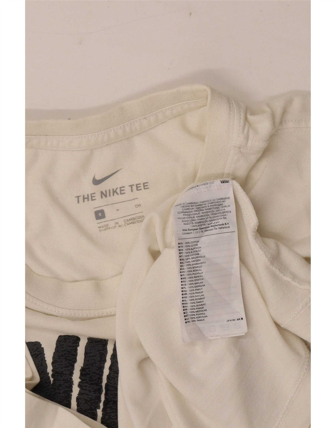 Nike Herren-T-Shirt mit Grafik, Größe S, weiße Baumwolle