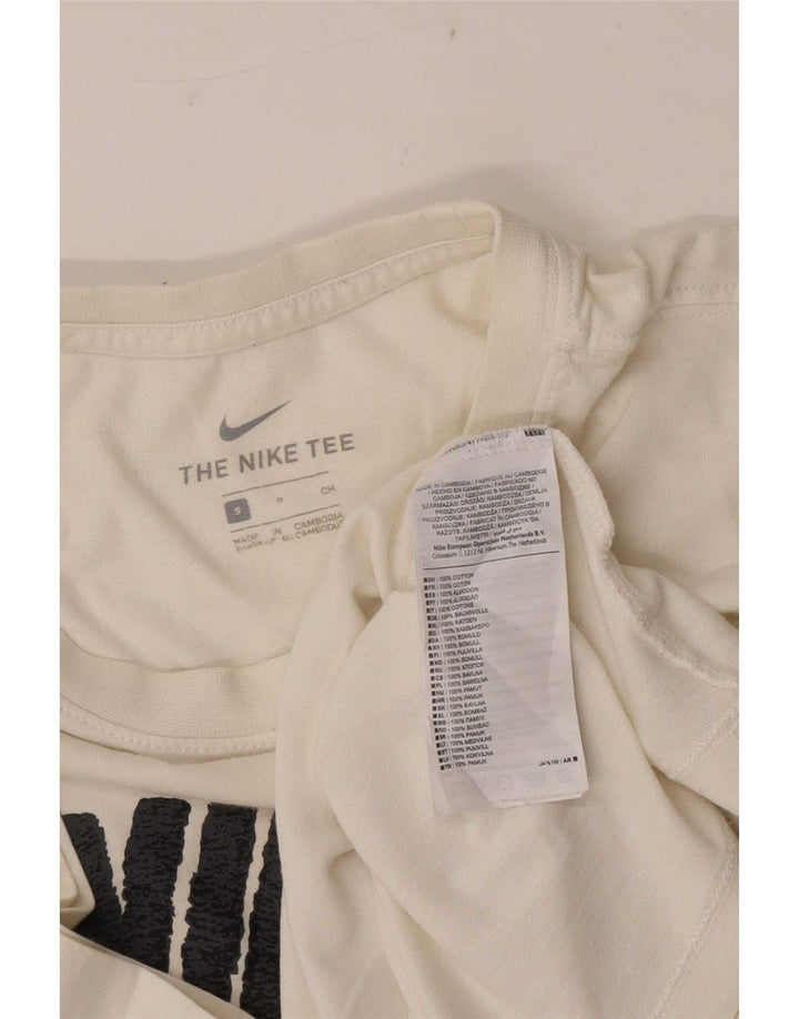 Nike Herren-T-Shirt mit Grafik, Größe S, weiße Baumwolle