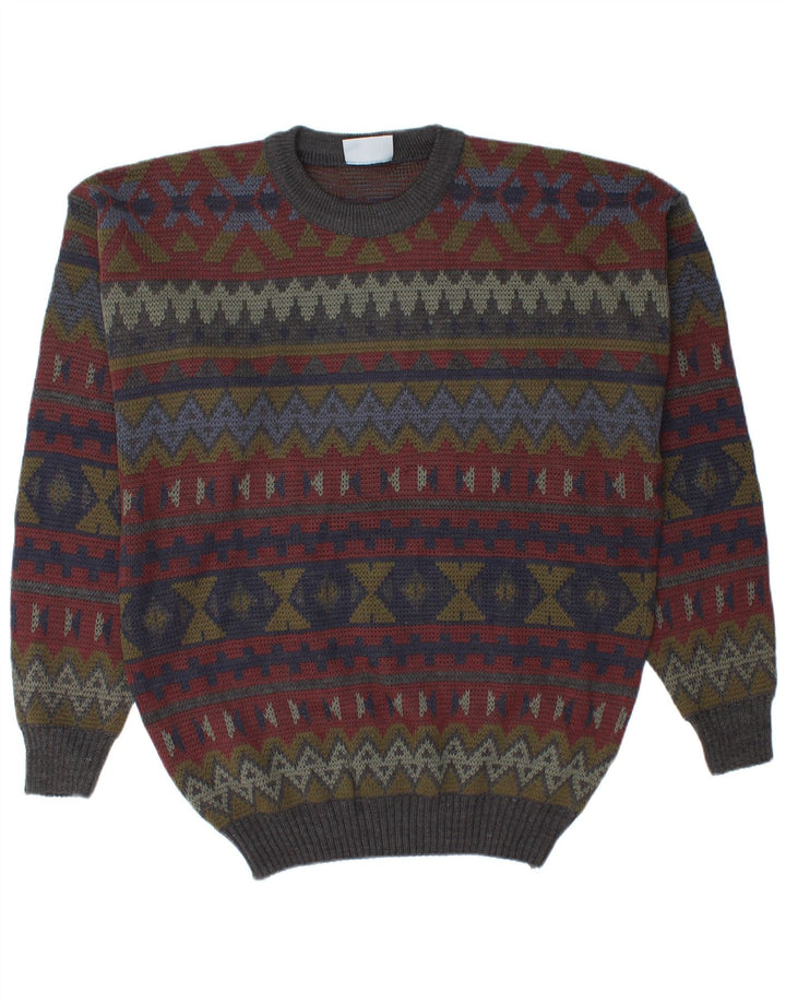San Marco Herren-Pullover mit Rundhalsausschnitt, Größe 56, XL, mehrfarbig, geometrisch