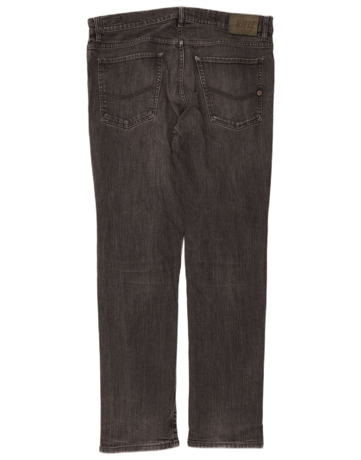 Rifle Herren Slim Jeans IT 52 XL W38 L33 Graue Baumwolle