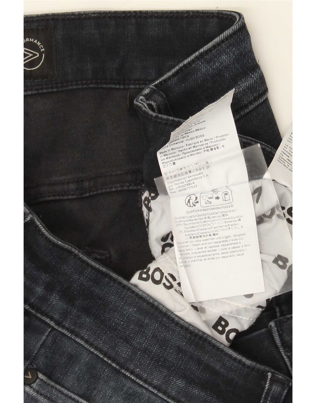 HUGO BOSS Damen Slim Jeans W34 L32 Marineblaue Baumwolle
