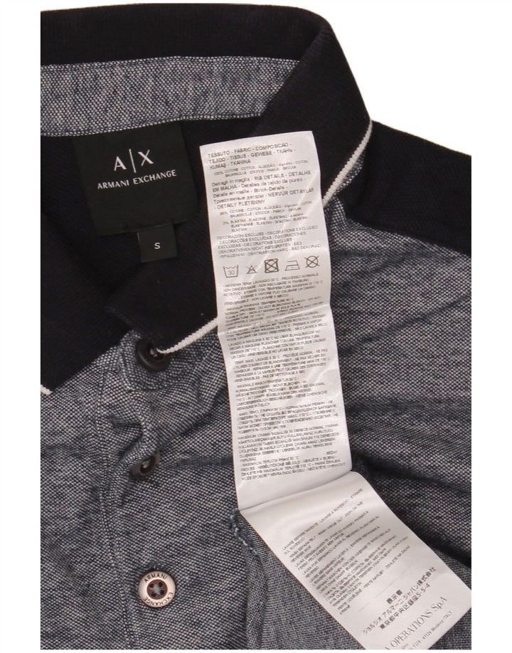ARMANI EXCHANGE Herren-Poloshirt, klein, graue Colourblock-Baumwolle