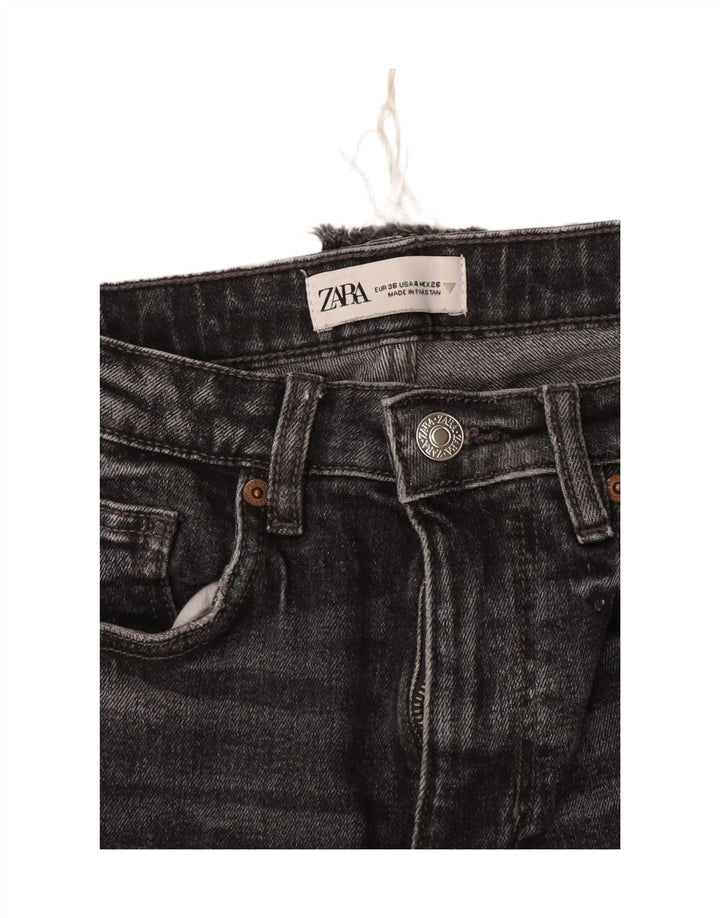 Kurze Jeans für Damen von Zara, EU 36, XS, W28, L25, Grau