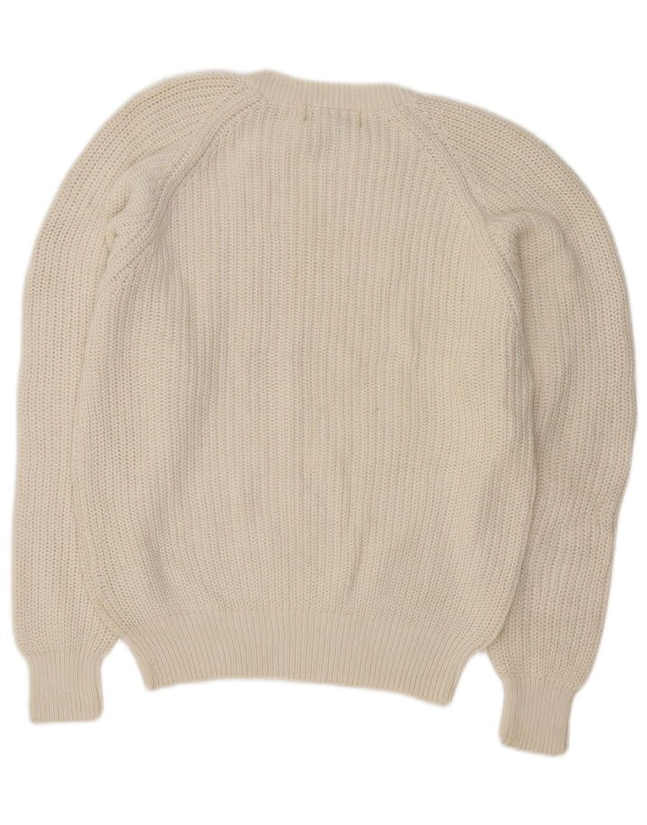 Eddie Bauer Herren-Pullover mit Rundhalsausschnitt, mittelgroß, aus weißer Baumwolle, klassisch