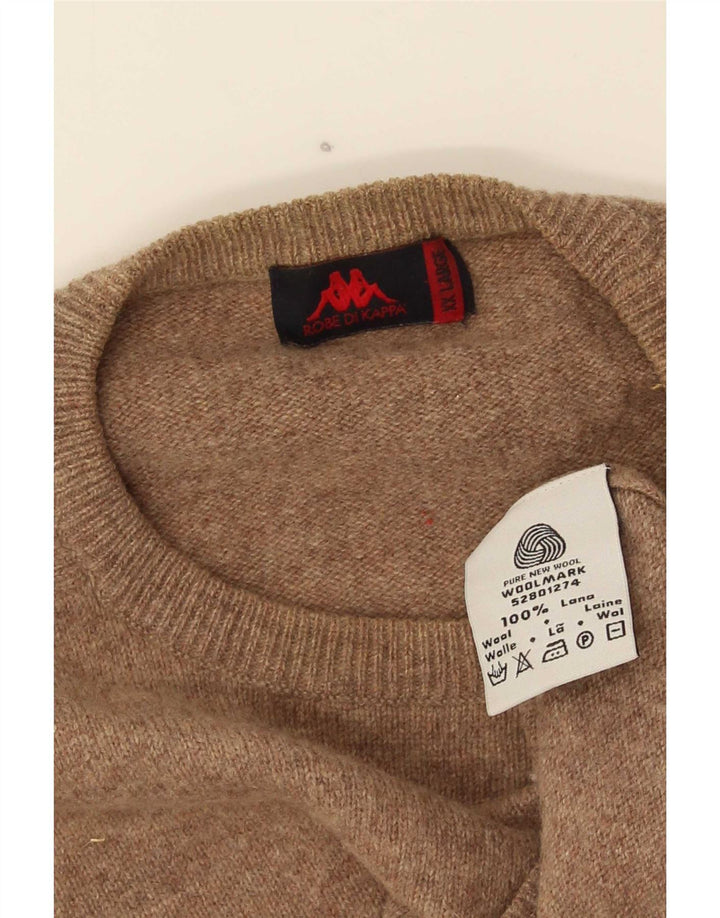 Kappa Herren-Pullover mit Rundhalsausschnitt, 2XL, beige Wolle