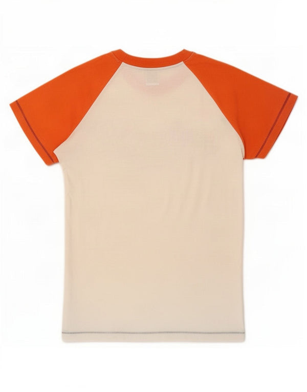 Replay Mens Graphic T-Shirt Top Medium White Colourblock Cotton