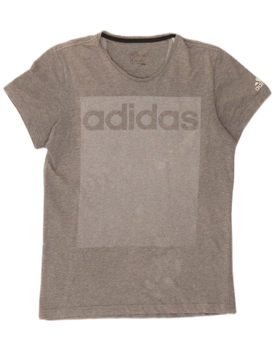 Adidas Herren Grafik T-Shirt Top Mittelgrau Farbblock