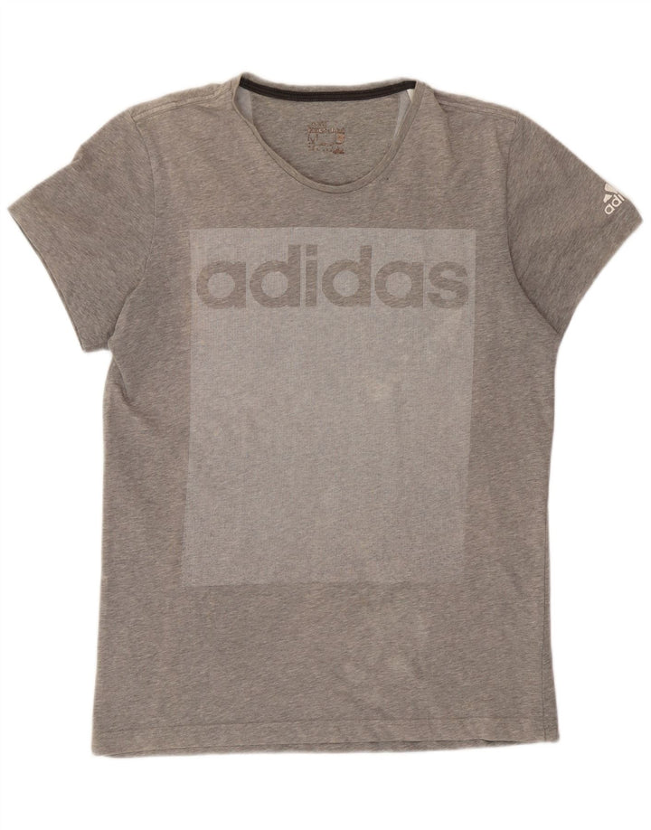 Adidas Herren Grafik T-Shirt Top Mittelgrau Farbblock