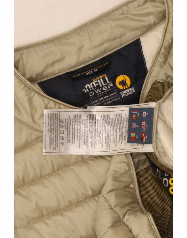 Ciesse Piumini Damen Kurzärmlige wattierte Jacke UK 12 Mittelbeige