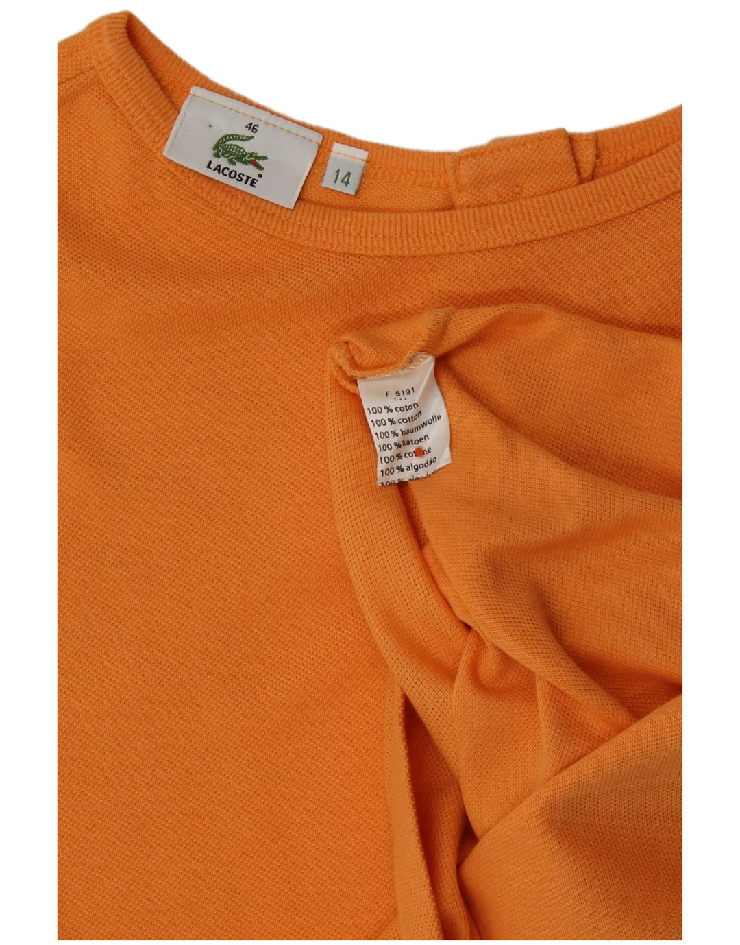 Lacoste Damen Crop Vest Top Größe 46 XL Orange Baumwolle