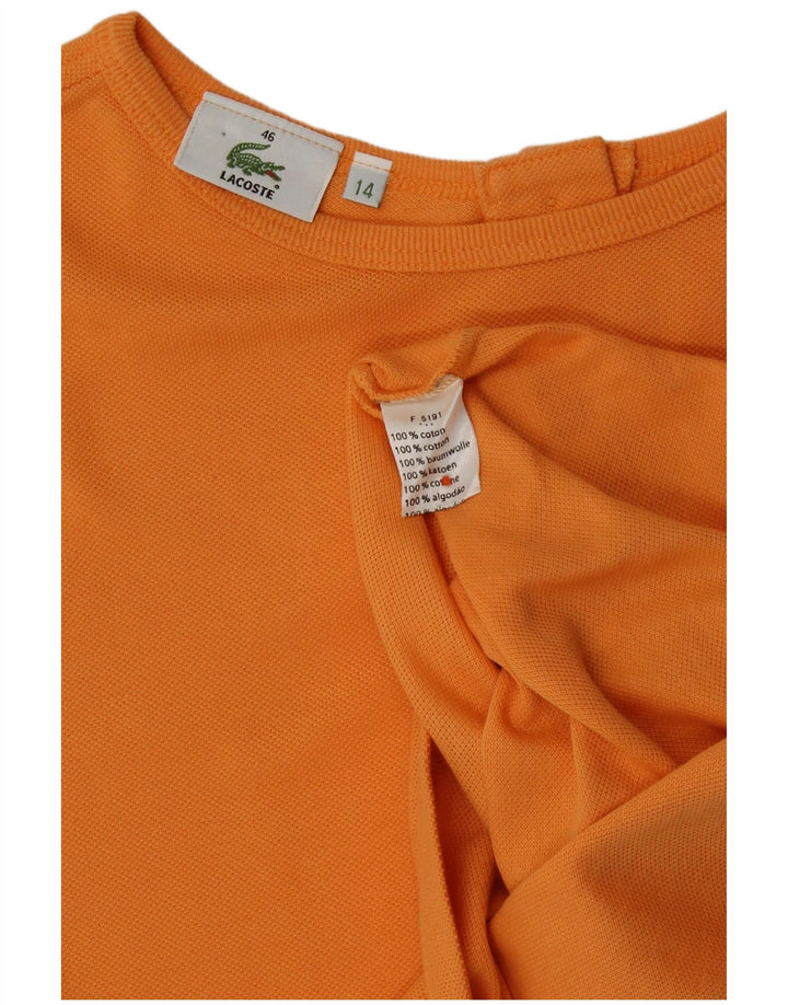 Lacoste Damen Crop Vest Top Größe 46 XL Orange Baumwolle