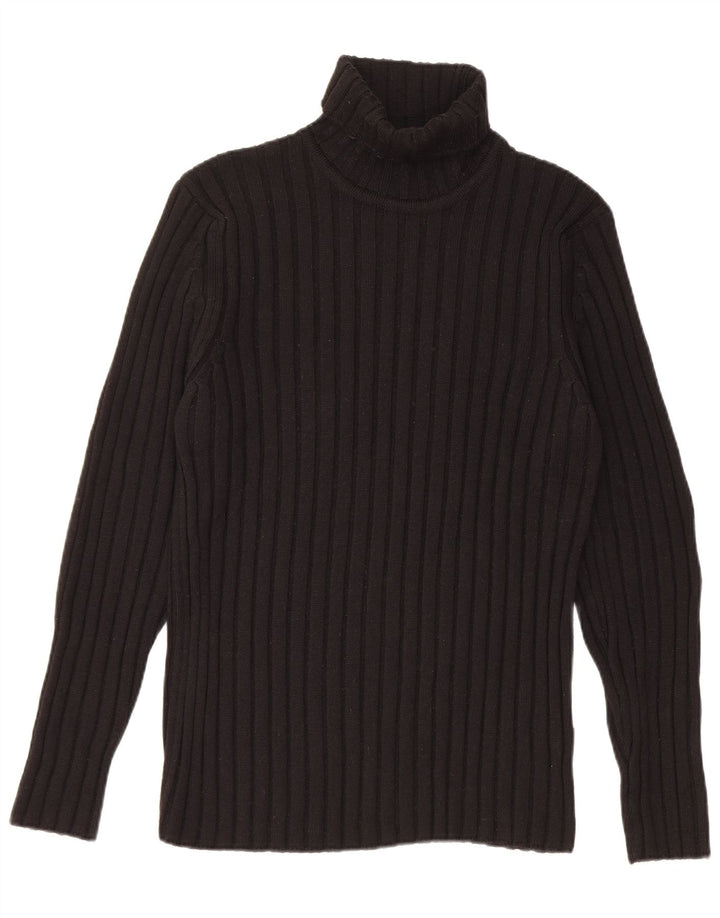 Rollkragenpullover für Herren von Rifle, Größe S, schwarze Merinowolle