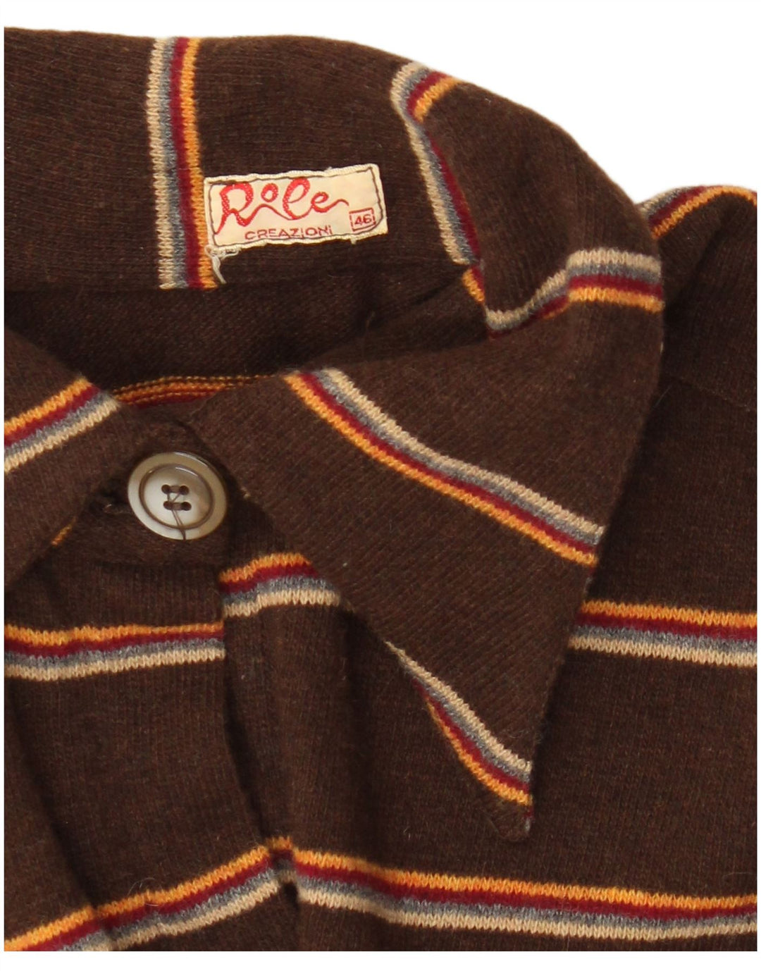 Vintage Damen Pullover Shirt IT 46 Groß Braun gestreift