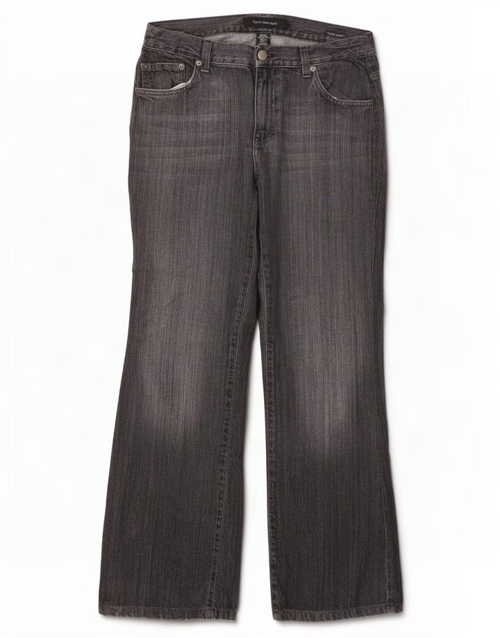 Calvin Klein Damen Bootcut-Jeans mit niedriger Taille, W30 L30, graue Baumwolle