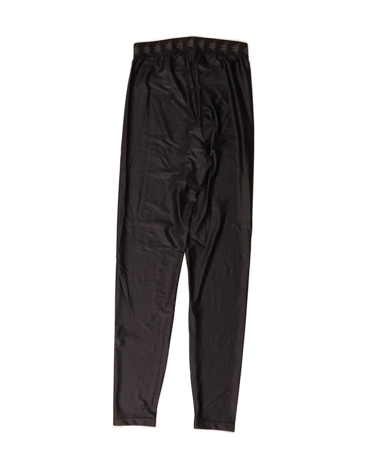 KAPPA Womens Tezenis Graphic Leggings UK 12 Medium  Black Vintage Kappa and Second-Hand Kappa from Messina Hembry 