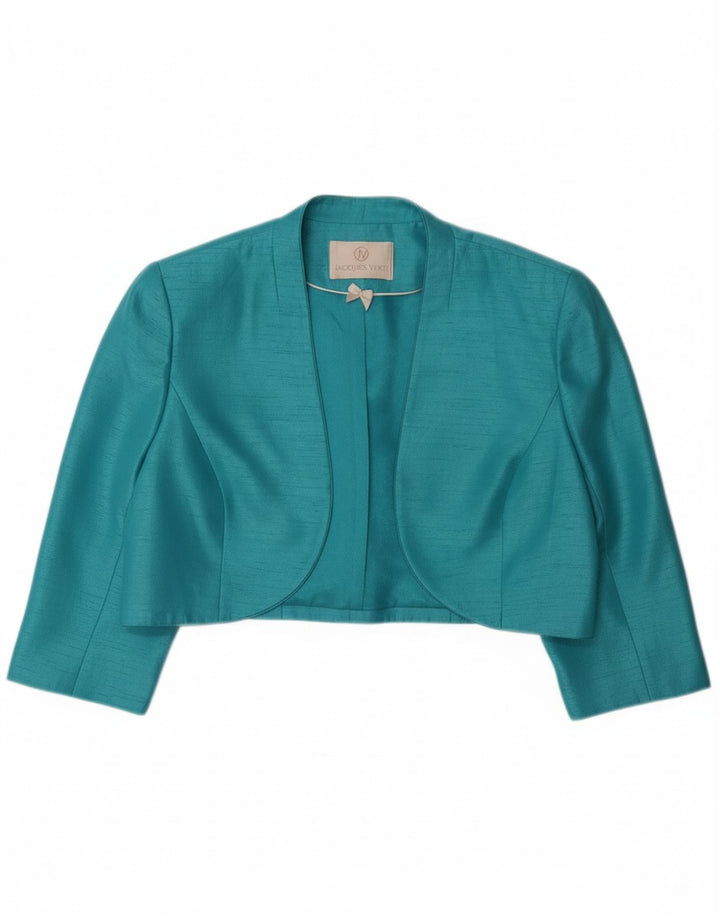 JACQUES VERT Damen 3/4 Ärmel Bolero Jacke UK 16 Large Türkis