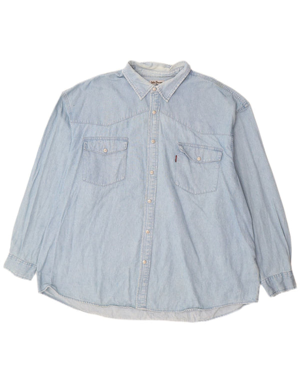 JOHN BANER Herren Jeanshemd 3XL Blaue Baumwolle