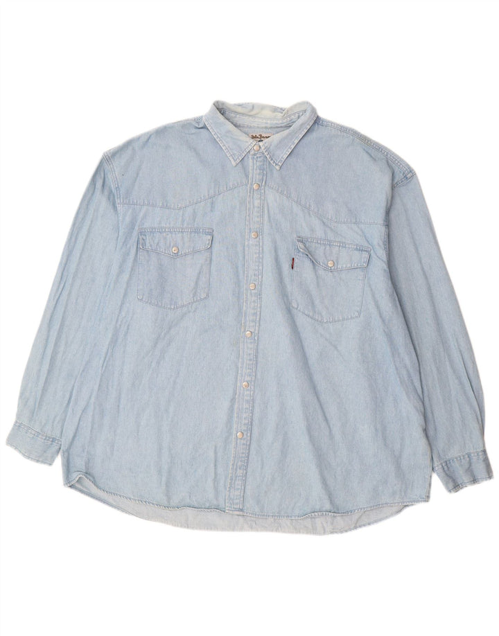 JOHN BANER Herren Jeanshemd 3XL Blaue Baumwolle