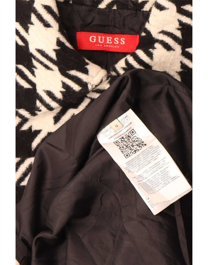 Guess Damenmantel UK 10 Small Schwarzer Hahnentritt-Polyester