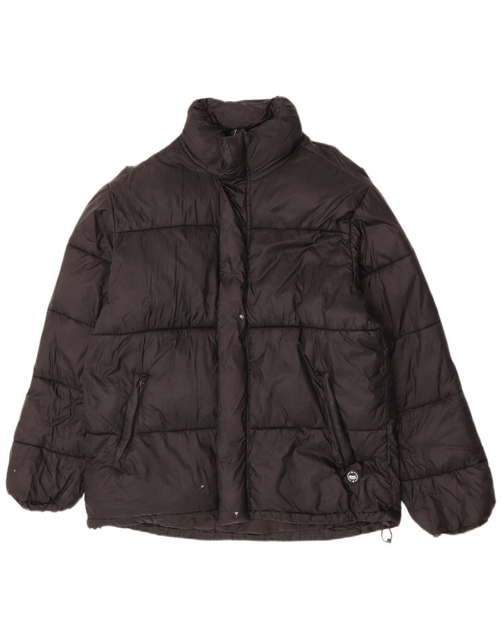Zara Herren Wattierte Jacke UK 38 Medium Schwarz Polyamid