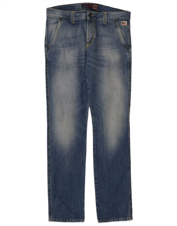 Roy Rogers Herren Straight Jeans IT 48 Medium W34 L35 Blaue Baumwolle