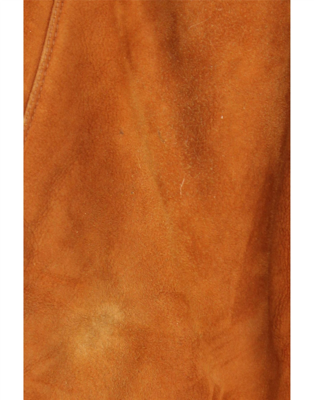 Vintage Damen Loose Fit Shearling Mantel IT 48 XL Braunes Leder