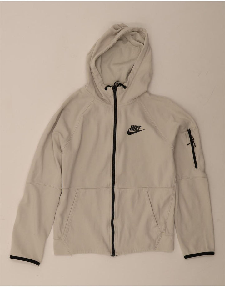 Nike Herren-Kapuzenpullover mit Reißverschluss, klein, graue Baumwolle