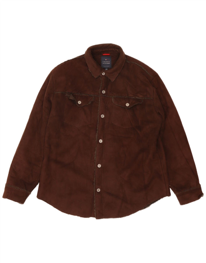 Tommy Hilfiger Herren-Overshirt-Hemd, groß, braun