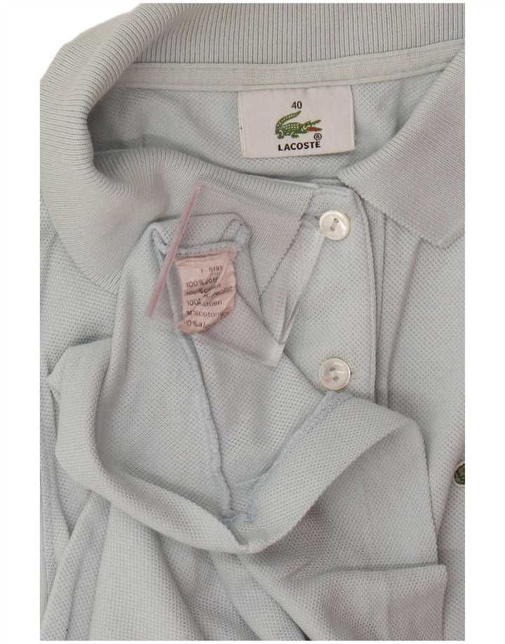 Ärmelloses Lacoste-Poloshirt für Damen, Größe 40, mittelblaue Baumwolle