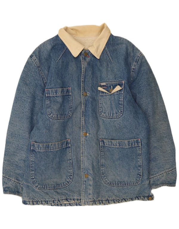 Outsider Herren-Sherpa-Jeansjacke, UK 40, große blaue Baumwolle