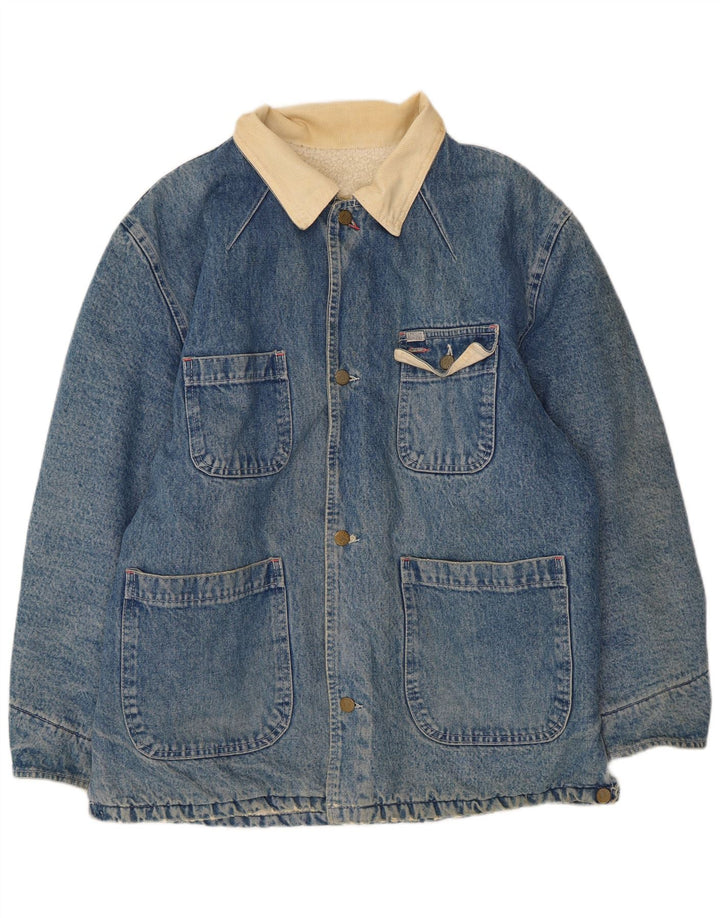 Outsider Herren-Sherpa-Jeansjacke, UK 40, große blaue Baumwolle