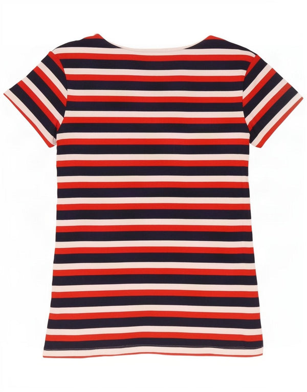 Tommy Hilfiger Damen T-Shirt Top UK 12 Medium Marineblau gestreift Baumwolle