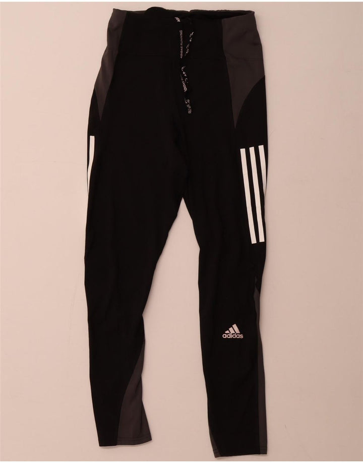 ADIDAS Damen Aeroready Leggings UK 8/10 Small Schwarz Colourblock