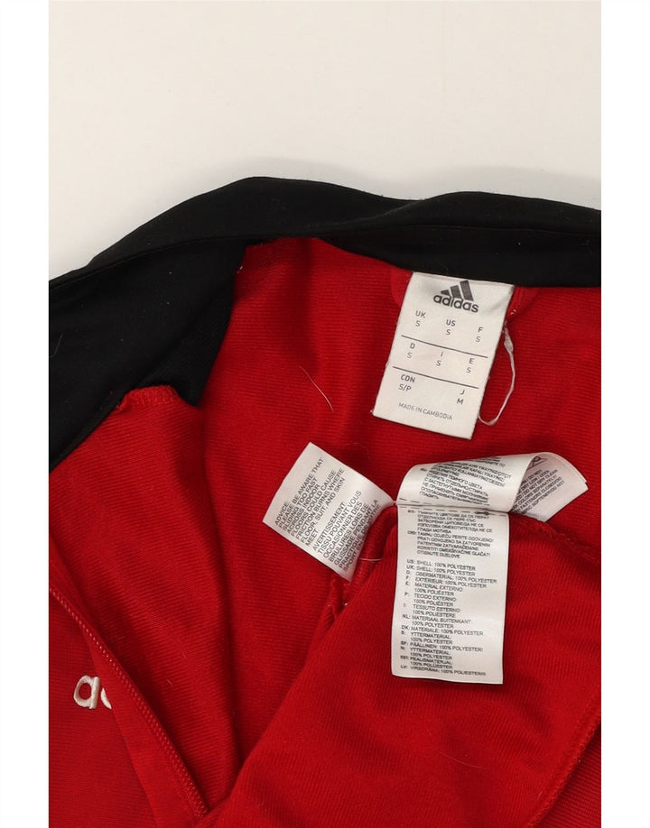 ADIDAS Mens Tracksuit Top Jacket Small Red Colourblock Polyester