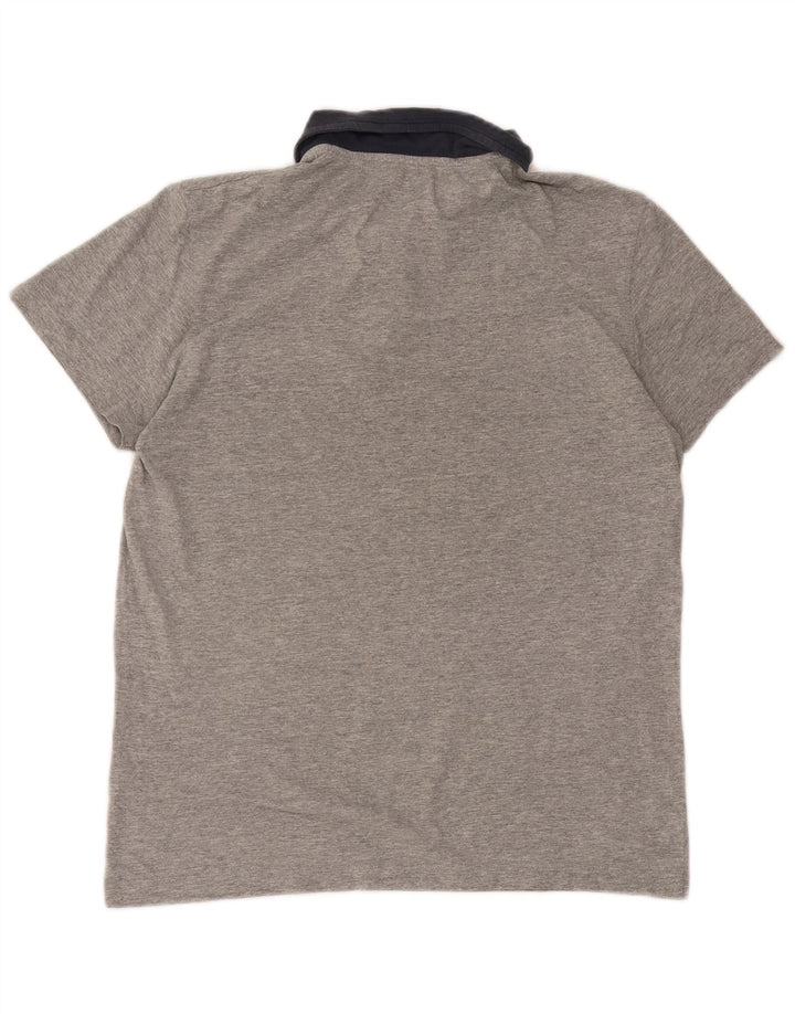 Jack & Jones Herren-Poloshirt aus mittelgrauer Colourblock-Baumwolle