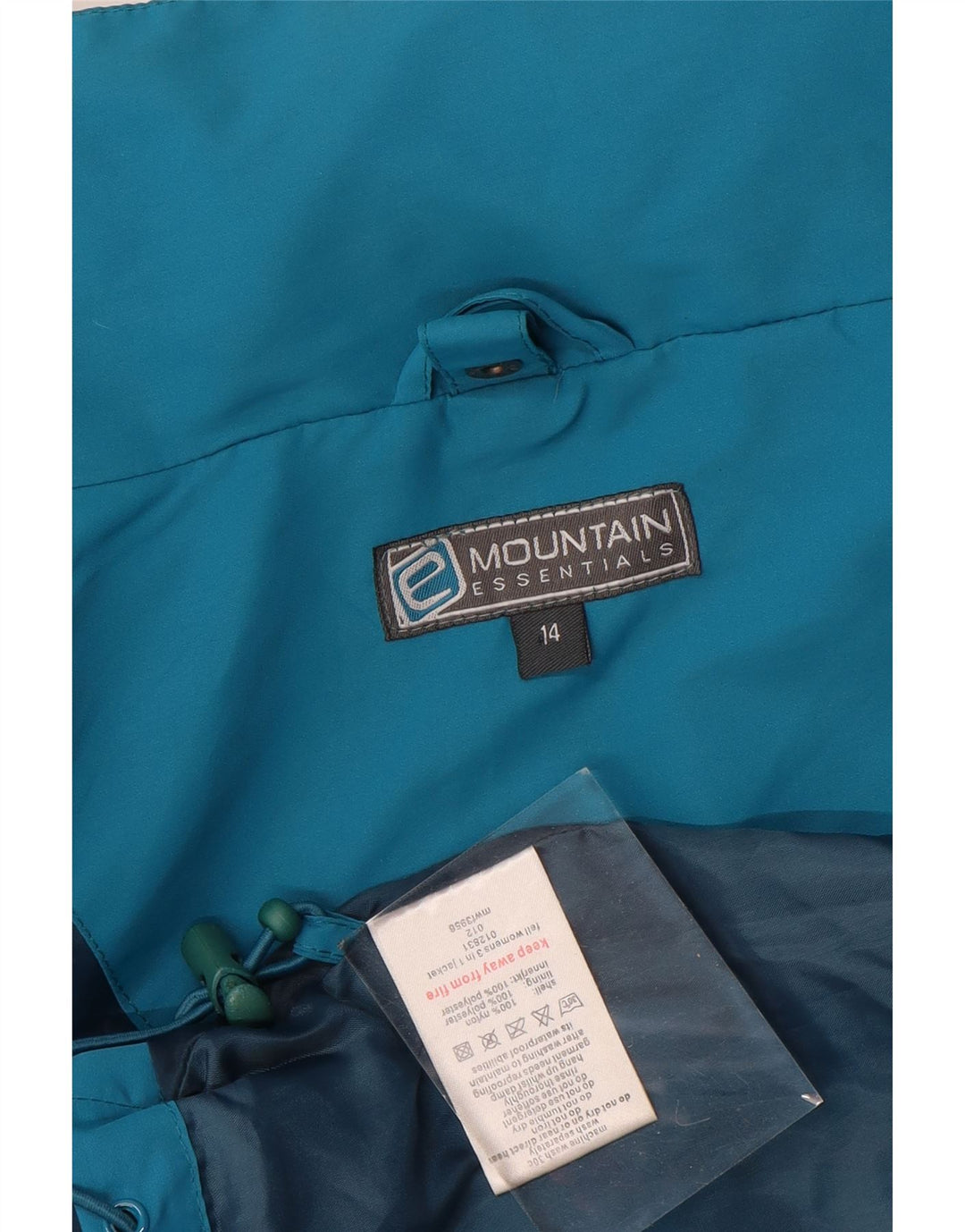 Mountain Essentials Damen Regenjacke UK 14 Large Blaues Nylon