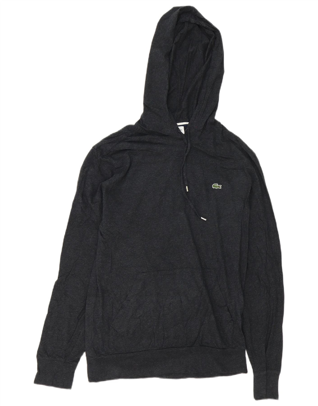 Lacoste Herren-Kapuzenpullover, Größe 4, mittelgraue Baumwolle