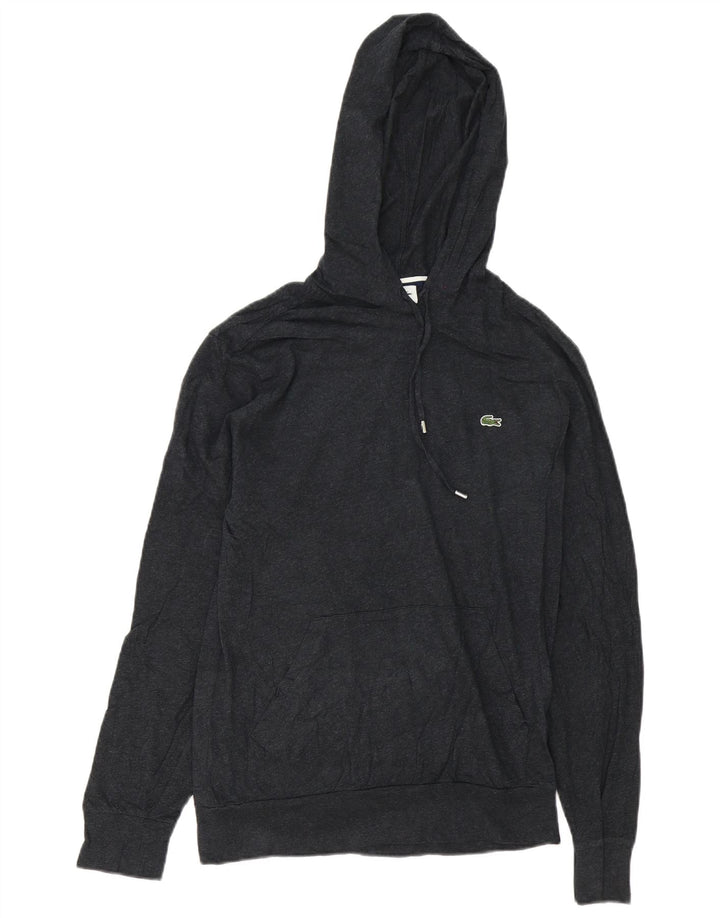 Lacoste Herren-Kapuzenpullover, Größe 4, mittelgraue Baumwolle