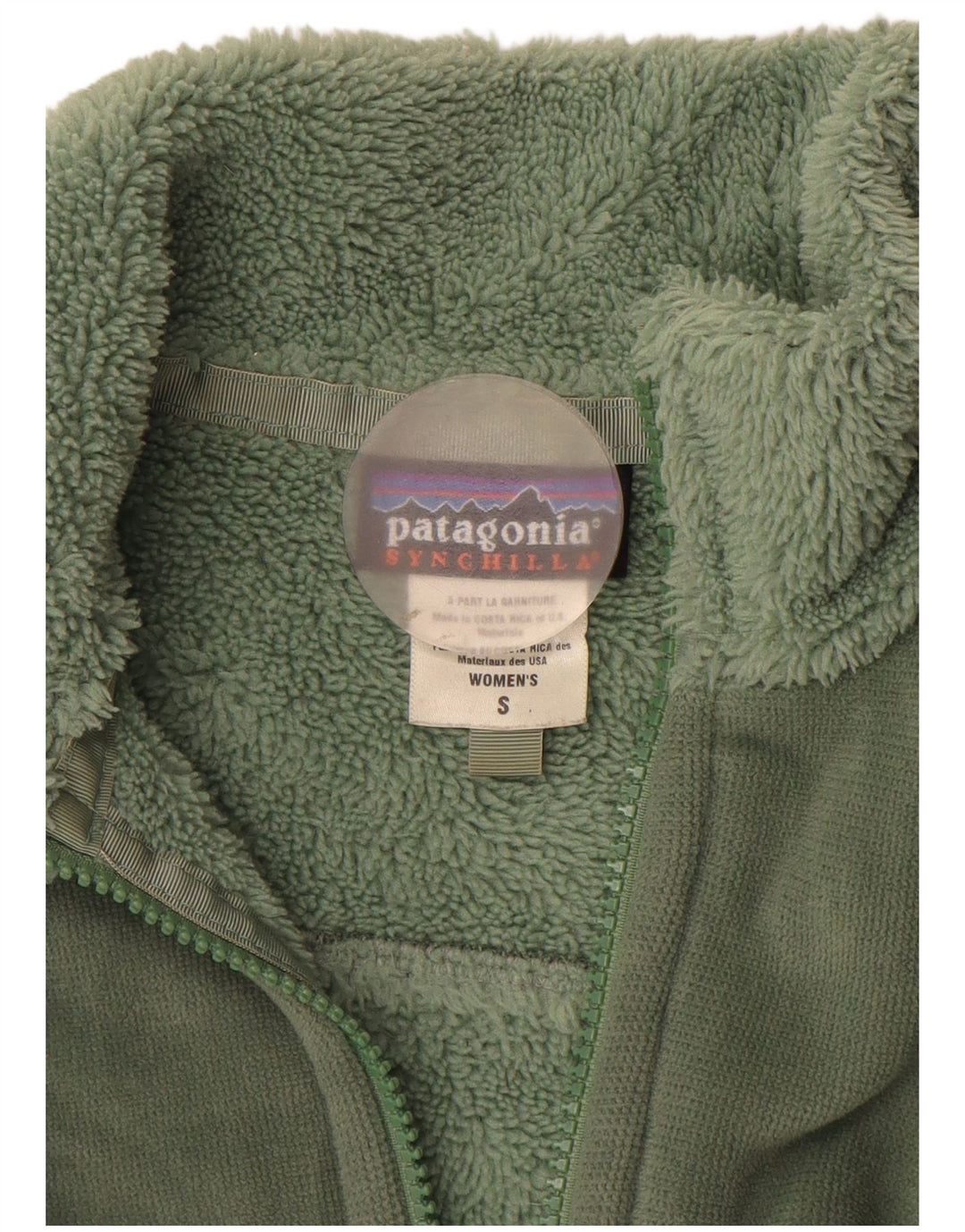 Patagonia Sherpa-Trainingsanzugoberteil für Damen, Gr. 10, Größe S, Grün, Polyester