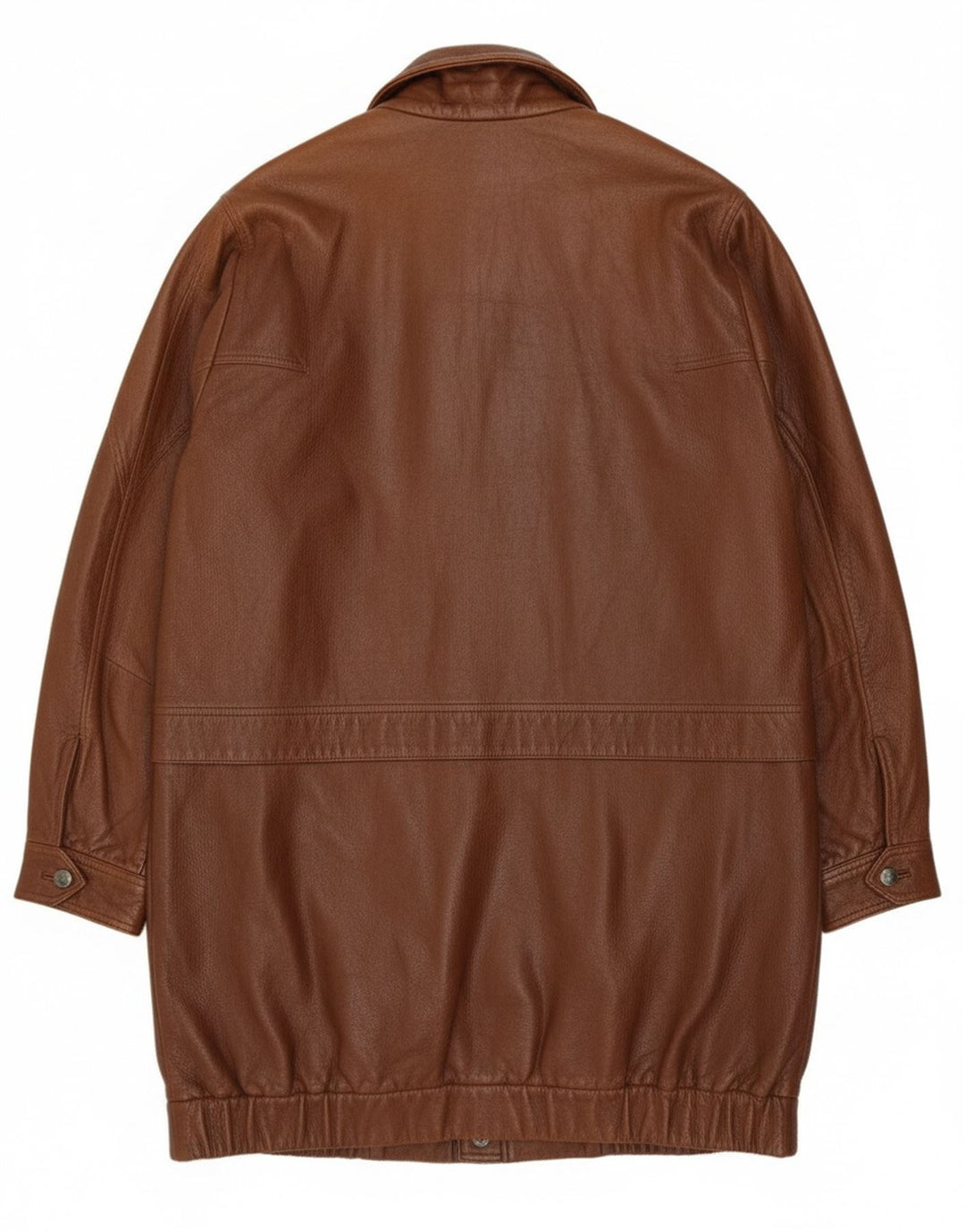 Etienne Aigner Herren-Ledermantel mit lockerer Passform, UK 40, großes braunes Leder