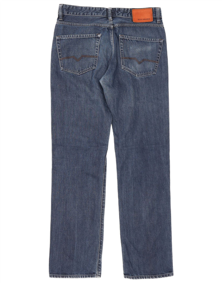 Hugo Boss Herren Straight Jeans W31 L34 Blaue Baumwolle
