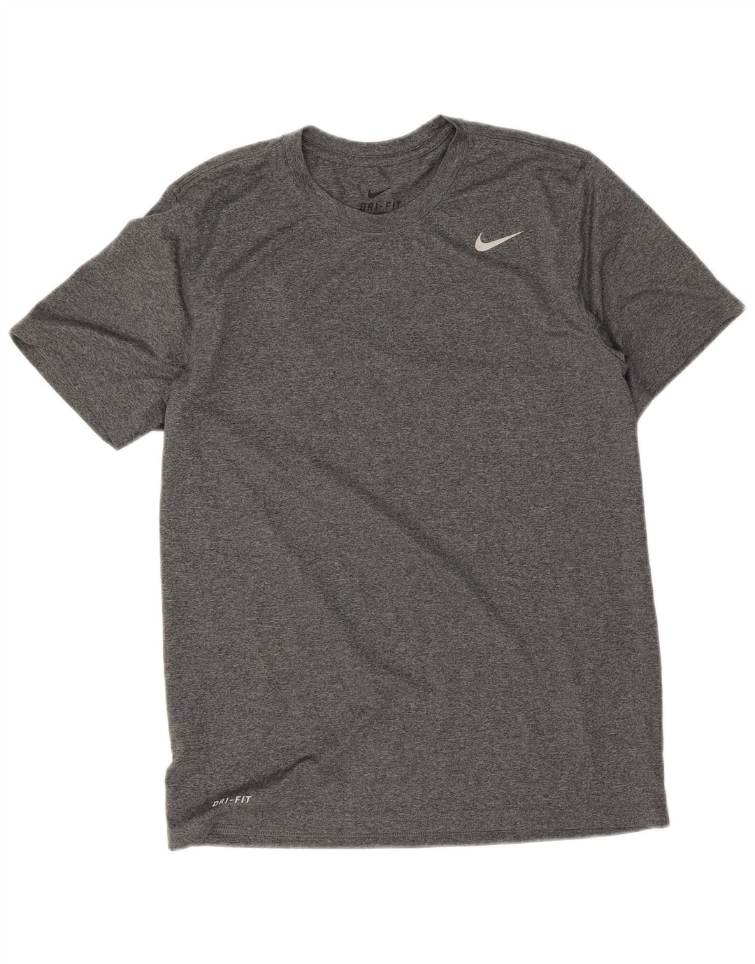 Nike Herren Dri Fit T-Shirt-Oberteil, großes grau meliertes Polyester