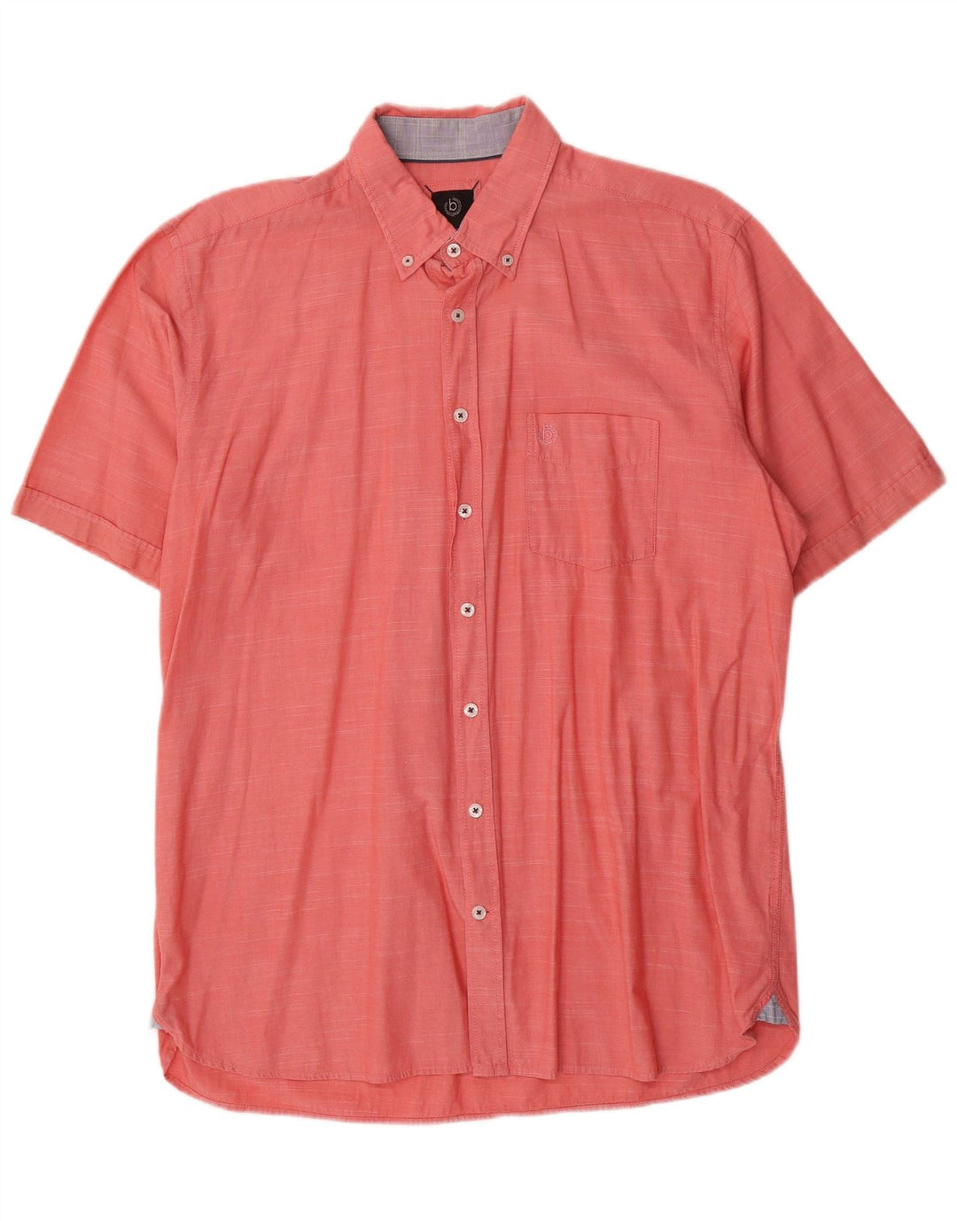 Bugatti Herren Kurzarmhemd Größe 41/42 Large Pink