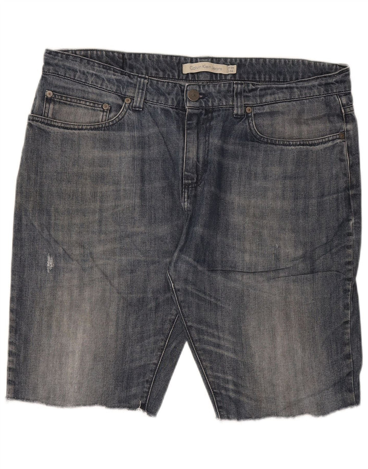 Calvin Klein Herren Denim Shorts W36 Große blaue Baumwolle