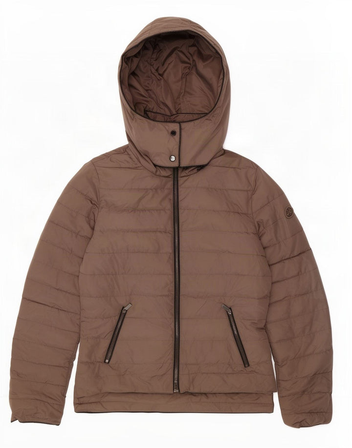 Armani Jeans Damen Kapuzenjacke IT 42 Mittelbraunes Polyester